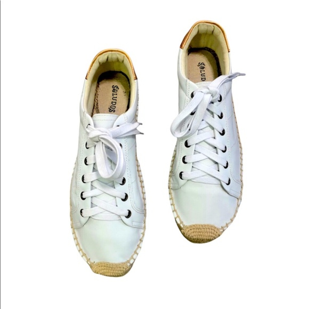 Soludos Espadrille White Leather Sneakers